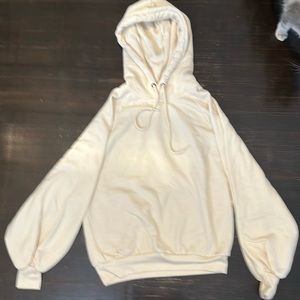 Cream Drawstring Hoodie